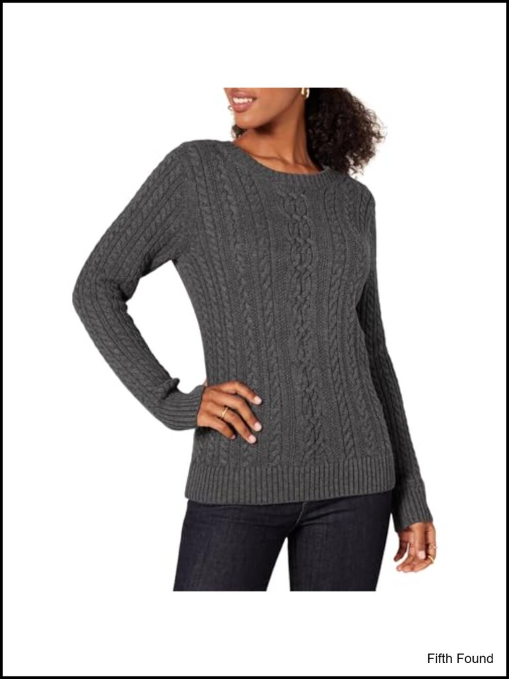 Soft Cotton Cable Knit Crewneck Sweater Pullover Regular Fit Long Sleeve